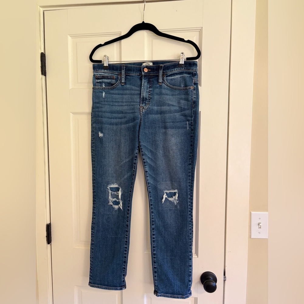 J.Crew Vintage Straight Jeans in Distressed Medium Wash | Size 30